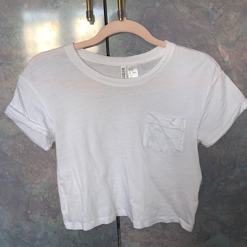White cropped shirt